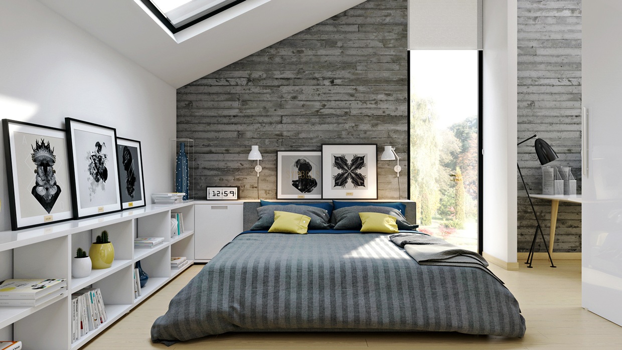 Loft yatak odası