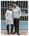 spor gri tesettür çift kombini