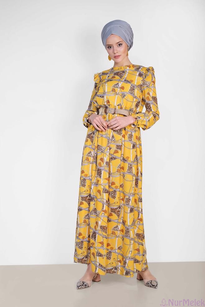 Alvina yazlık sarı elbise 2019