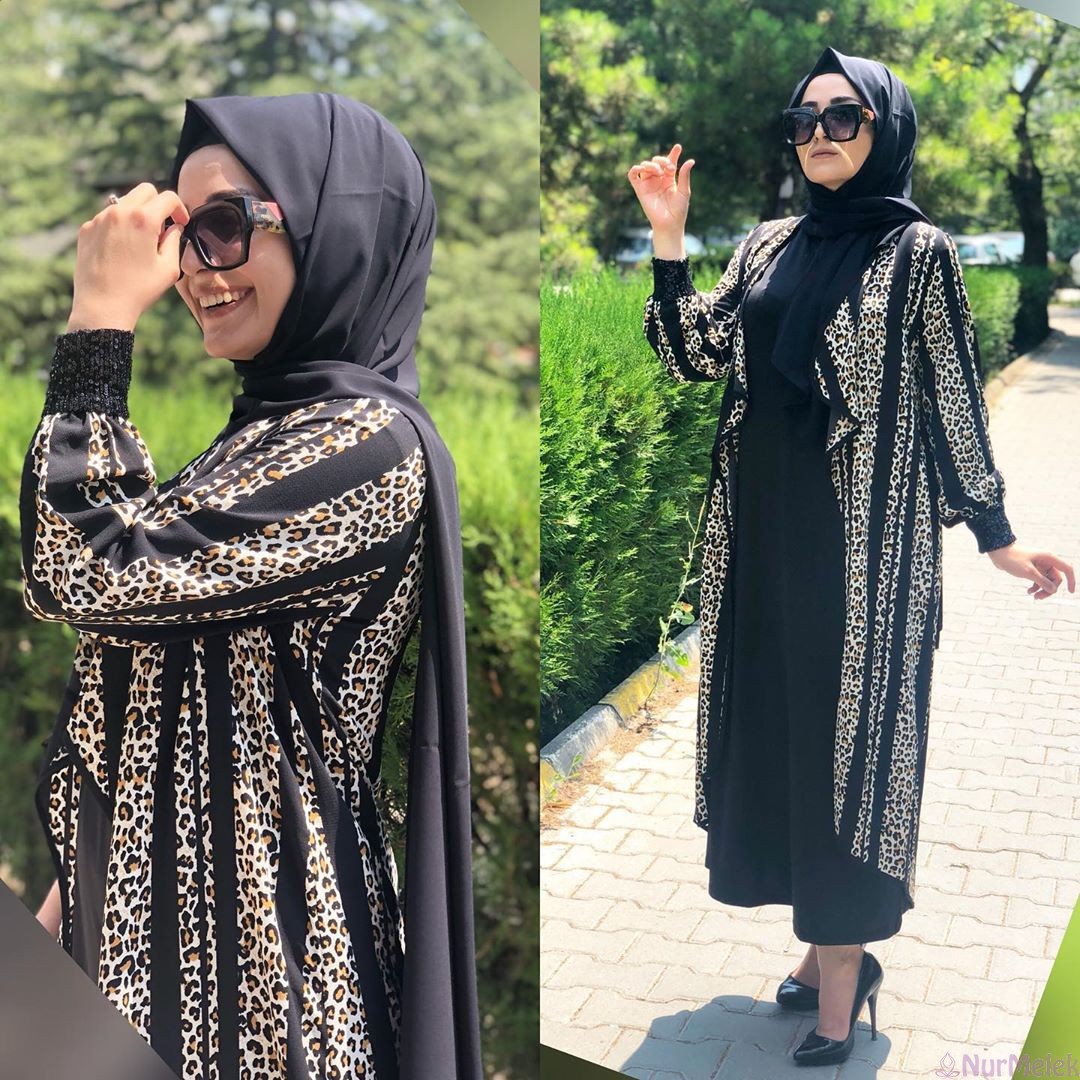 Leopar Desenli Abaya