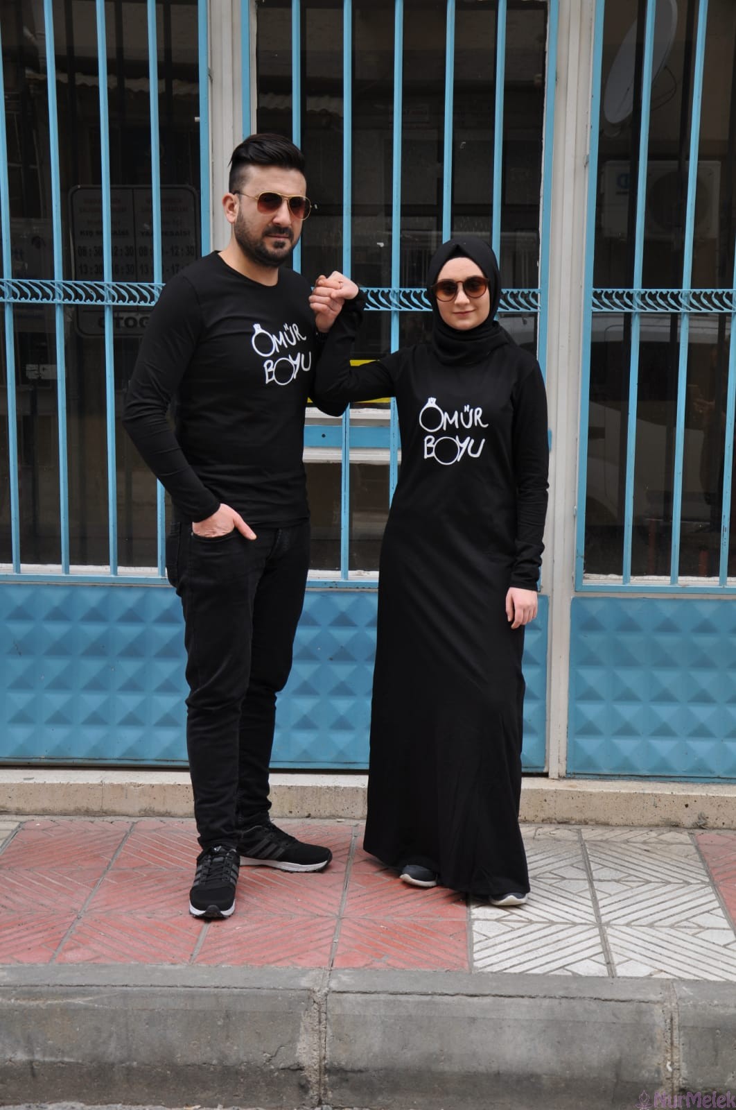 Ömür Boyu Baskılı Tesettür Sevgili Kombini