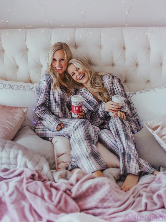 yetişkin abla kardeş pijama kombini