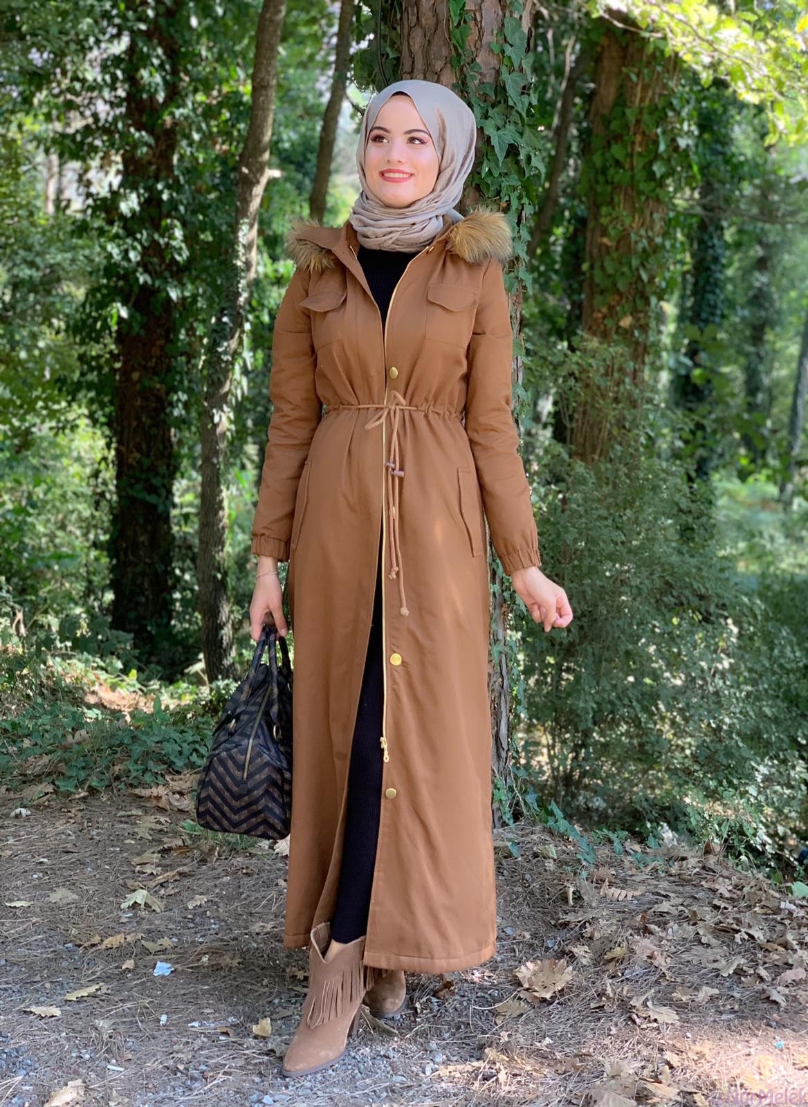 büyük beden tesettür tam boy parka 2021