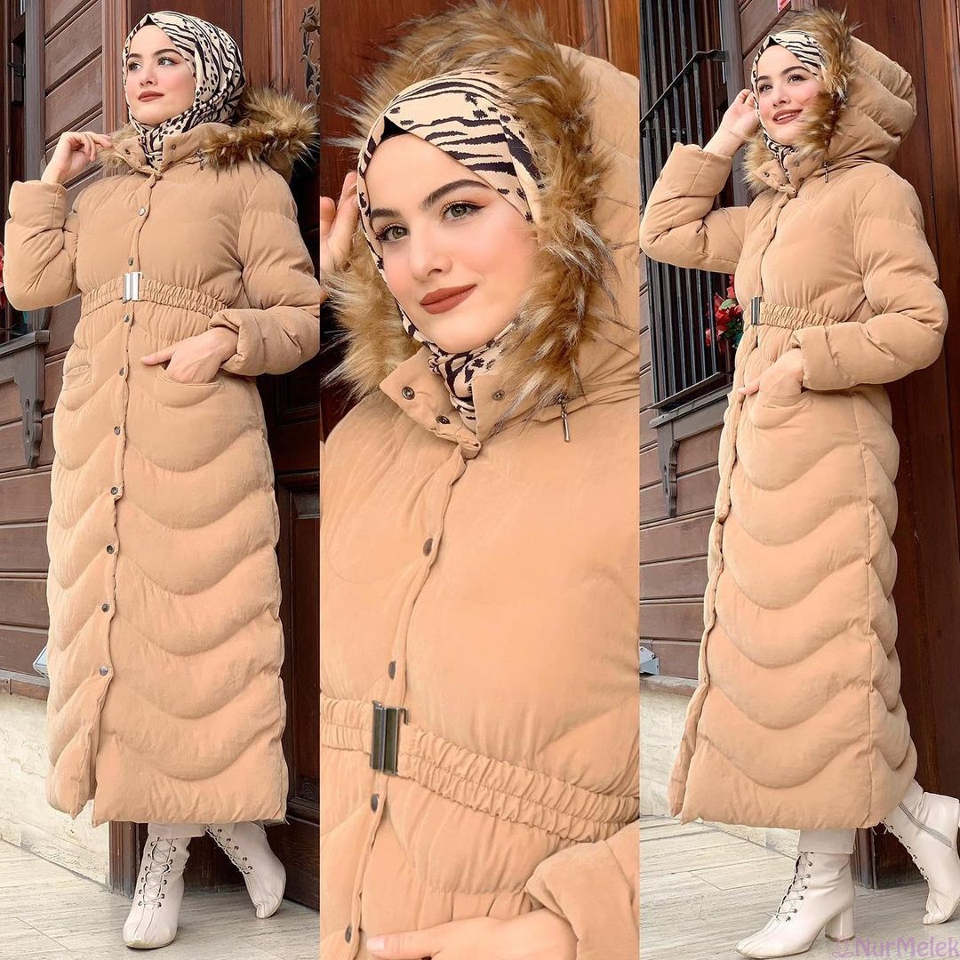 kışlık şişme tesettür mont
