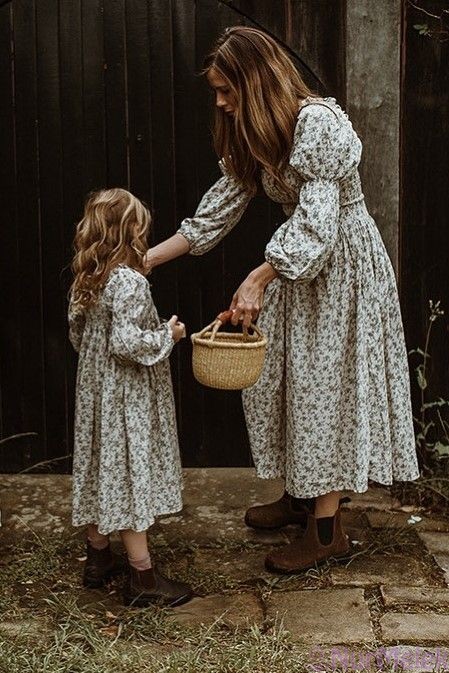 günlük vintage anne kız kombini