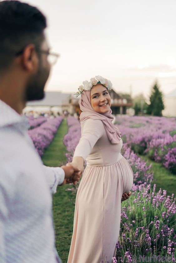 dış çekim tesettür hamile elbisesi