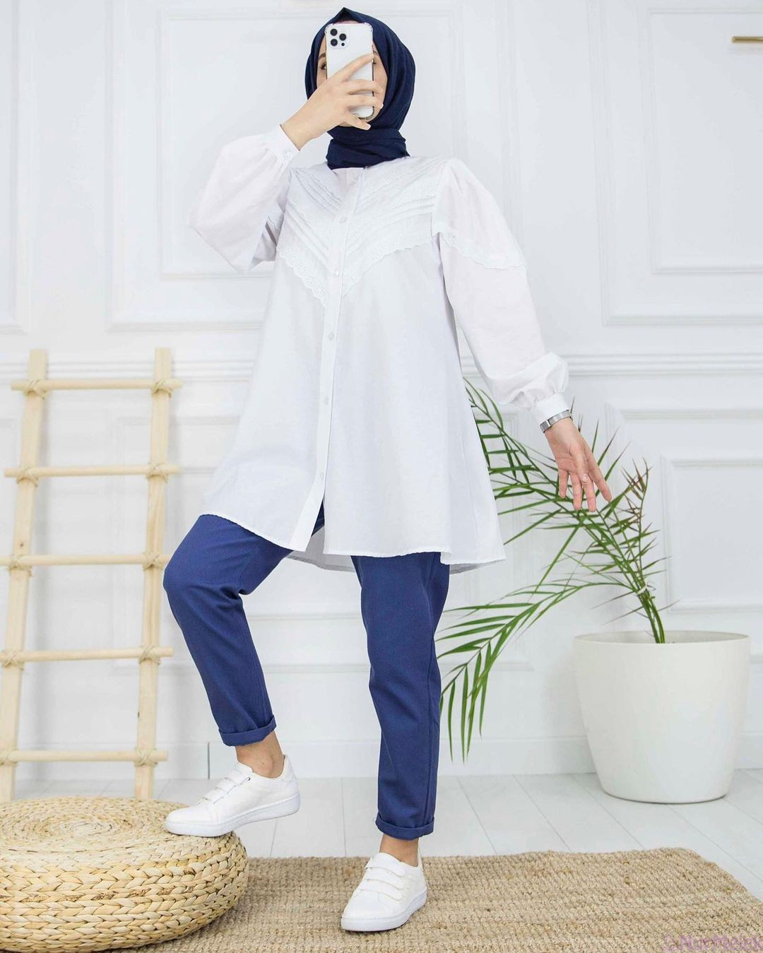 gabardin pantolon tunik tesettür sokak kombini