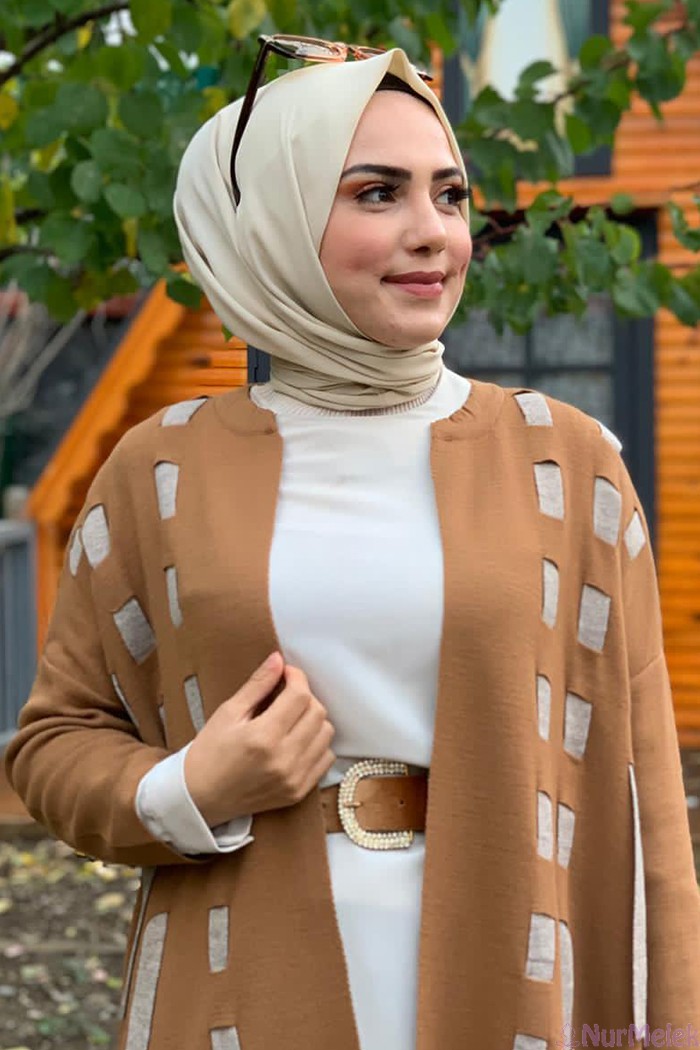 taş rengi medine ipeği şal kombini