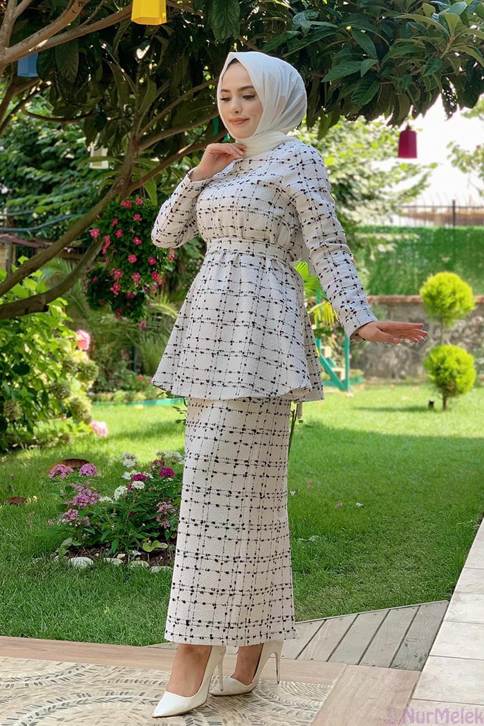 kalem etekli tesettür kaşe takım