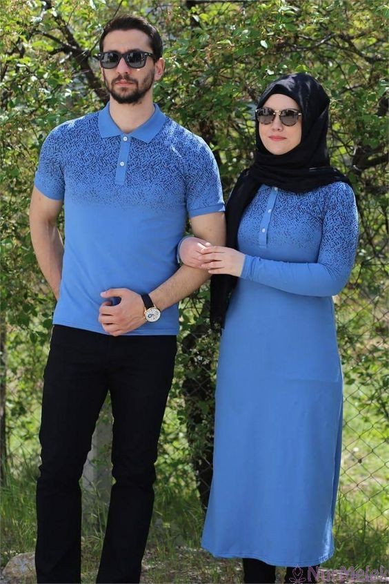 mavi yazlık tesettür sevgili kombini 2022