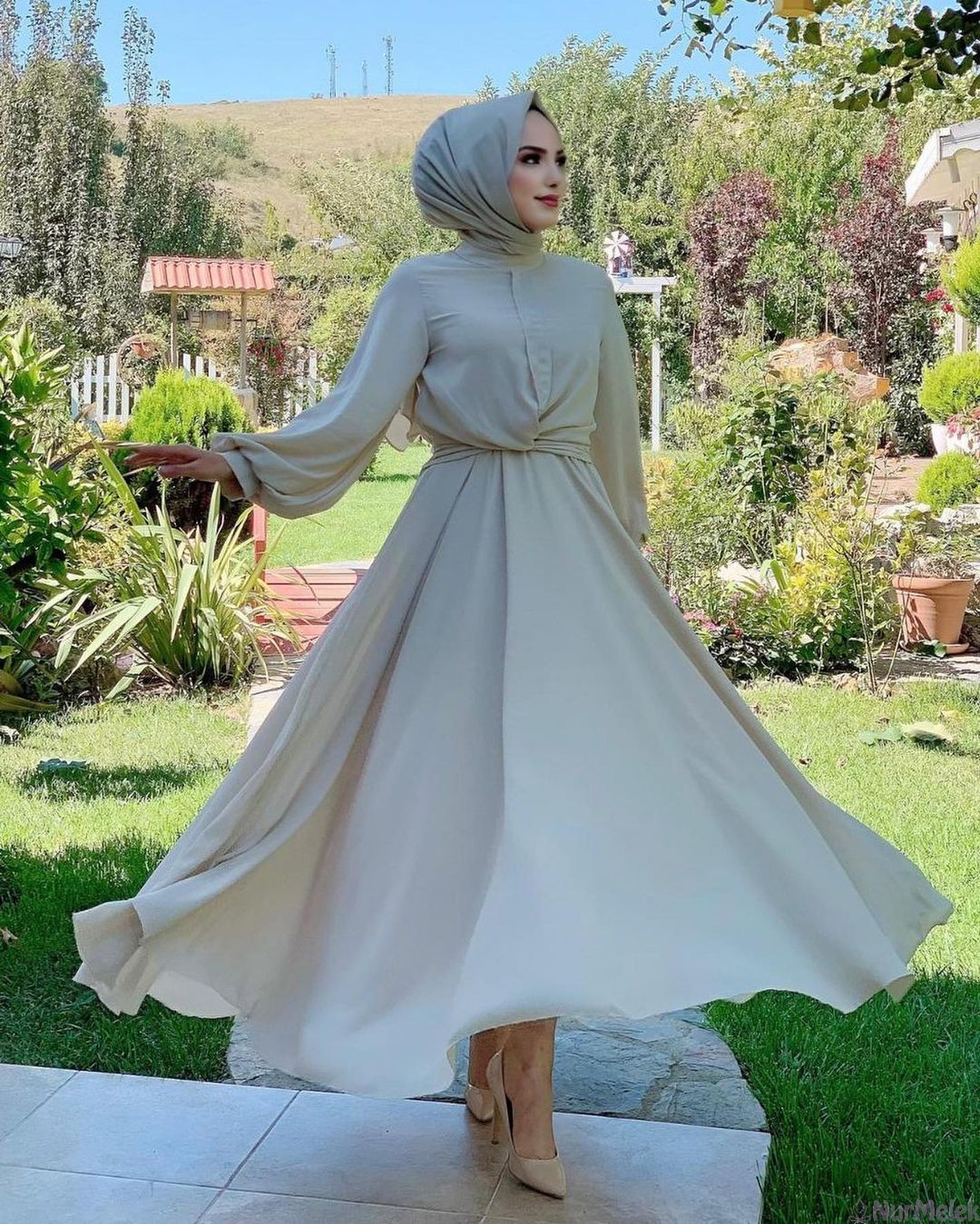 bel bağlamalı tesettür mezuniyet kıyafeti