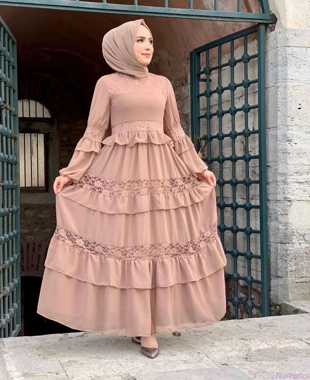 vizon dantelli tesettür mezuniyet kıyafeti