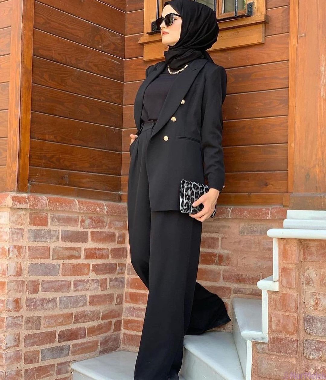 resmi siyah ceket pantolon tesettür takım