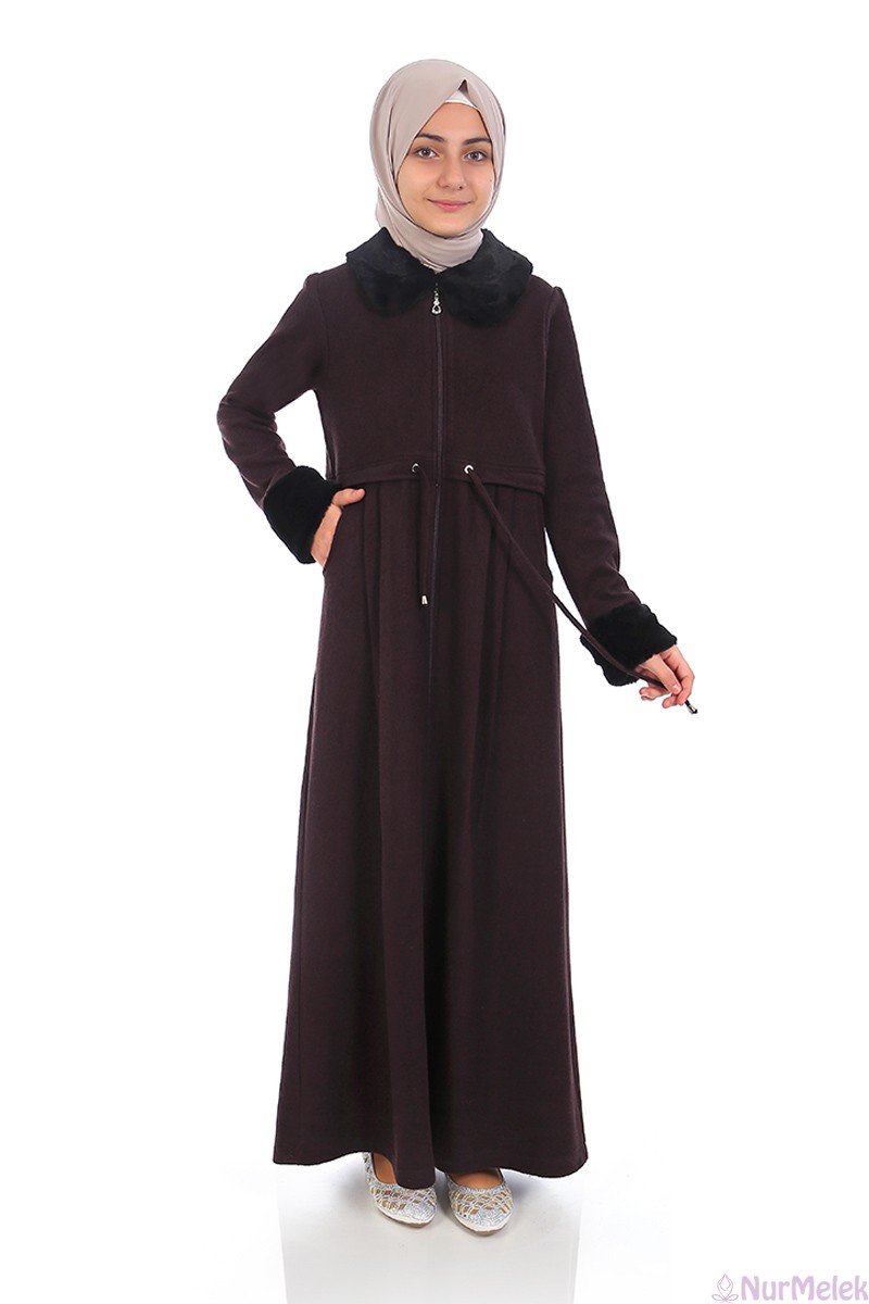 11-12 yaş kürklü ferace modeli