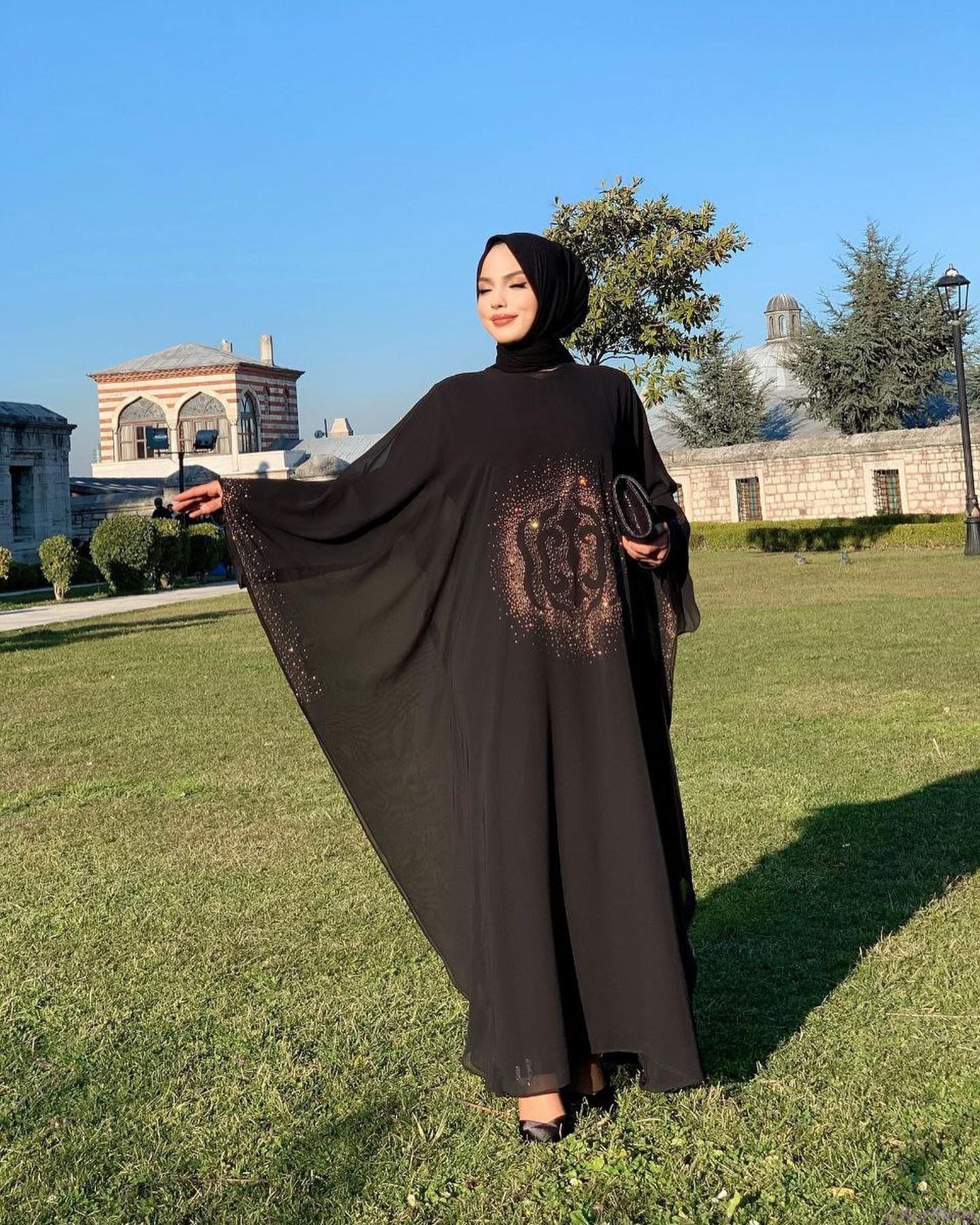 siyah düğünlük abaya