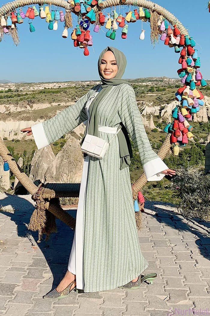 mint abaya pantolon kombin