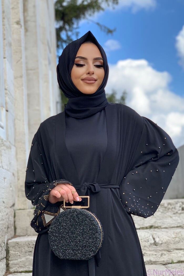 dubai kumaş taşlı abaya