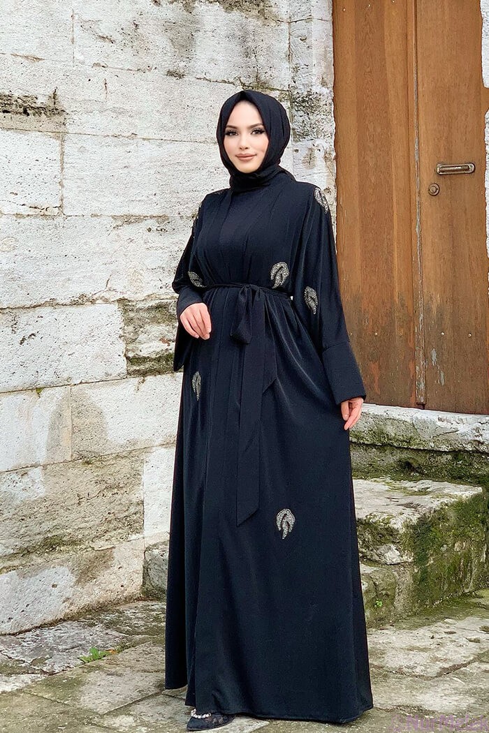 taşlı ince yazlık abaya