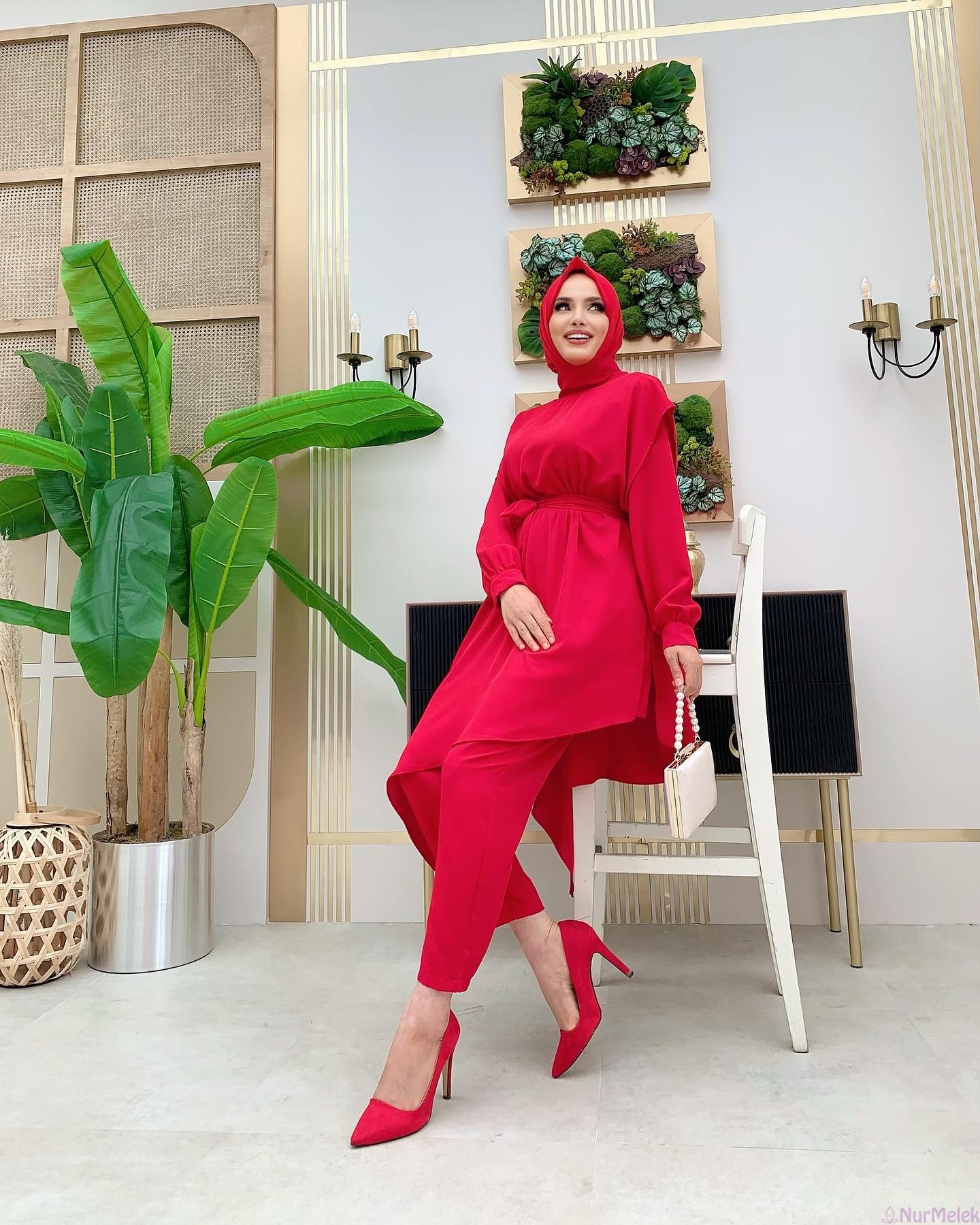 yazlık tesettür havuç pantolon takım