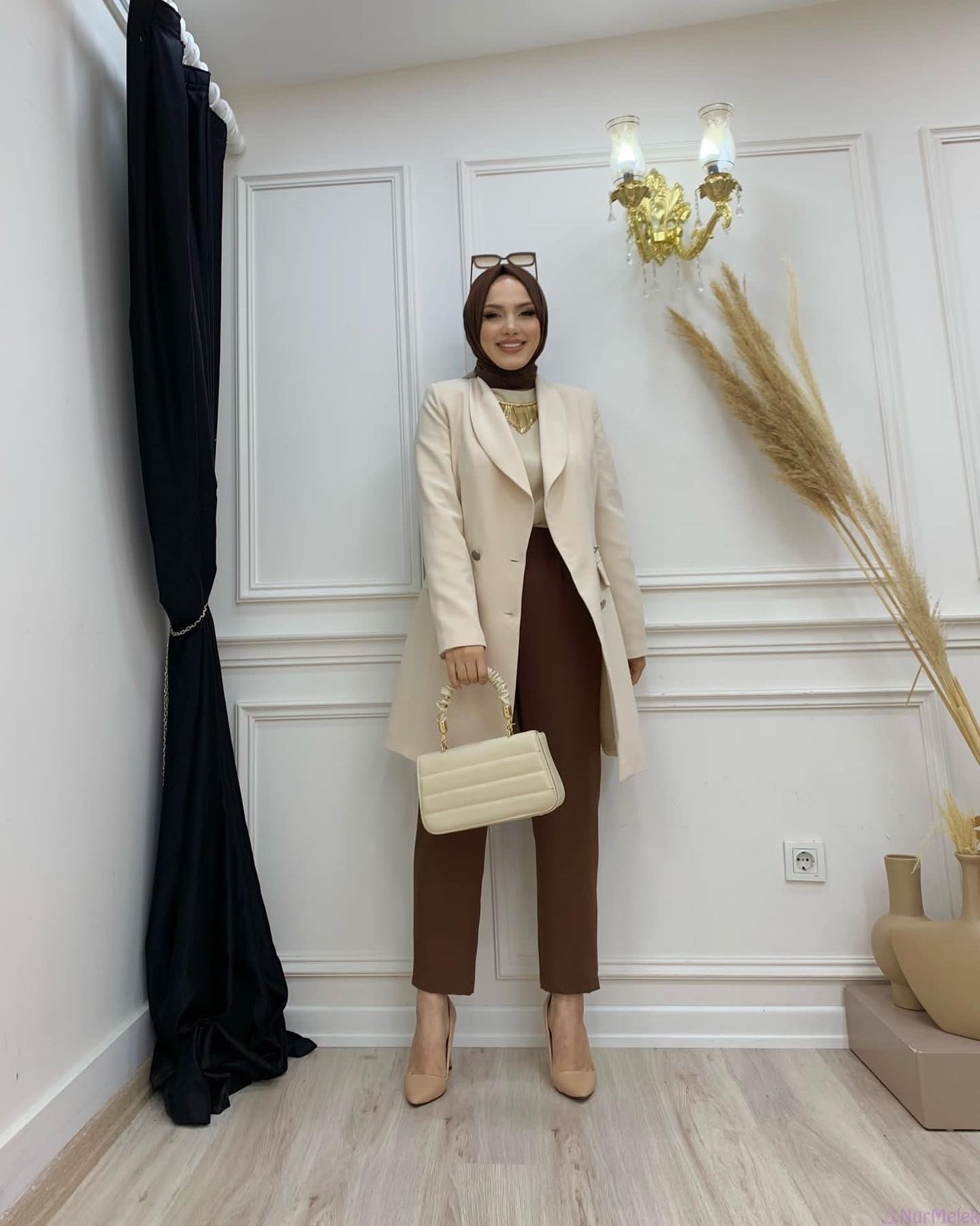 oversize tesettür blazer ceket kombini