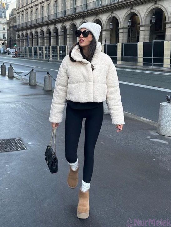 ugg siyah tayt kombin