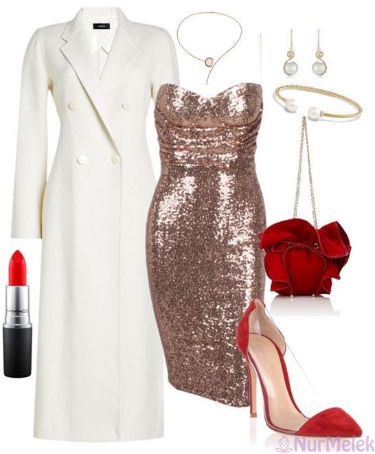 rose gold elbise kaban kombini
