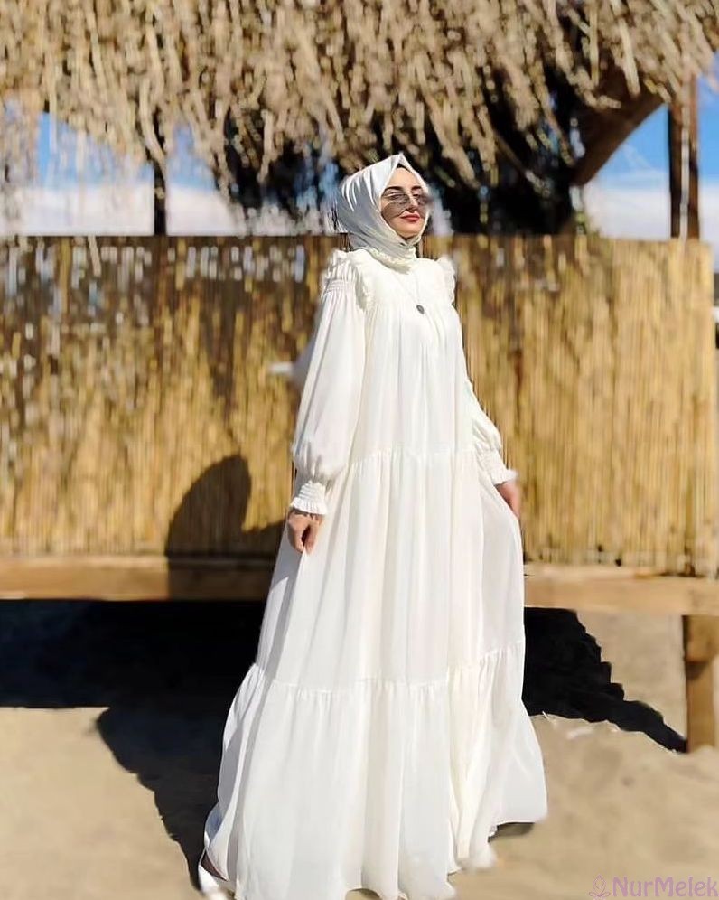 beyaz salaş hafızlık töreni tesettür elbise