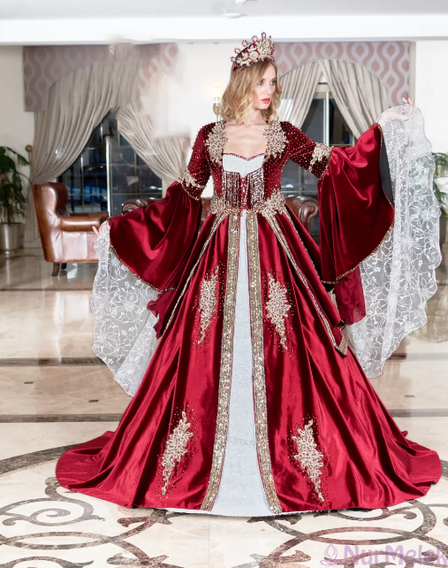 tüllü kınalık kaftan 2024