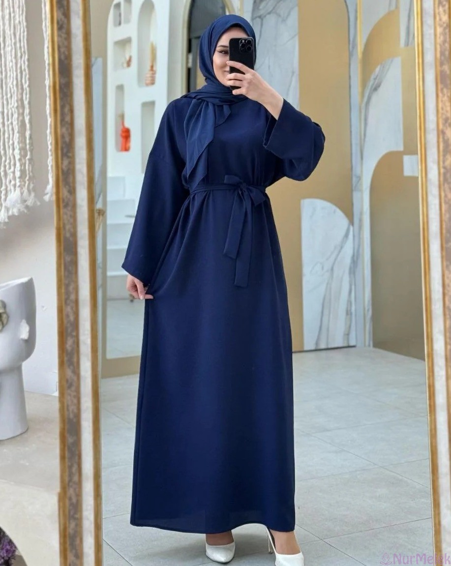 ramazanlık ofis için düz tesettür elbise