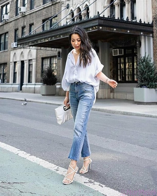 oversize kapri kol gömlek jean kombin