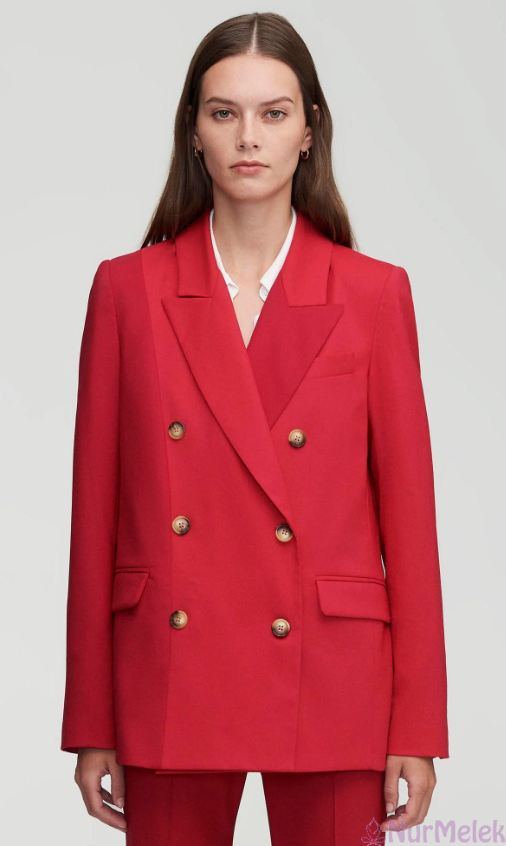 oversize kırmızı blazer ceket kombini
