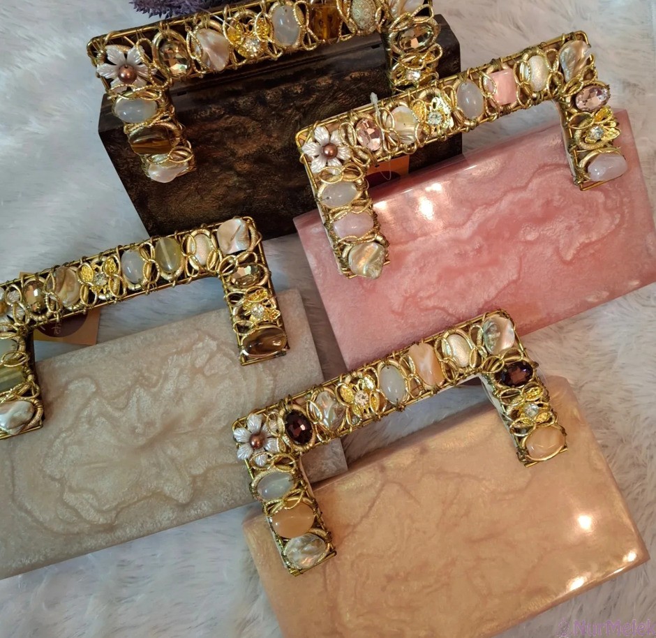 taş saplı clutch çanta 2025