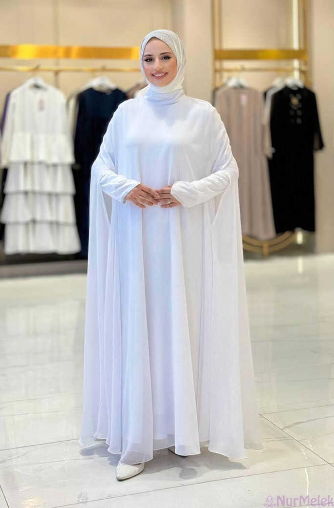sade beyaz tesettür sünnet annesi abaya modeli 2025