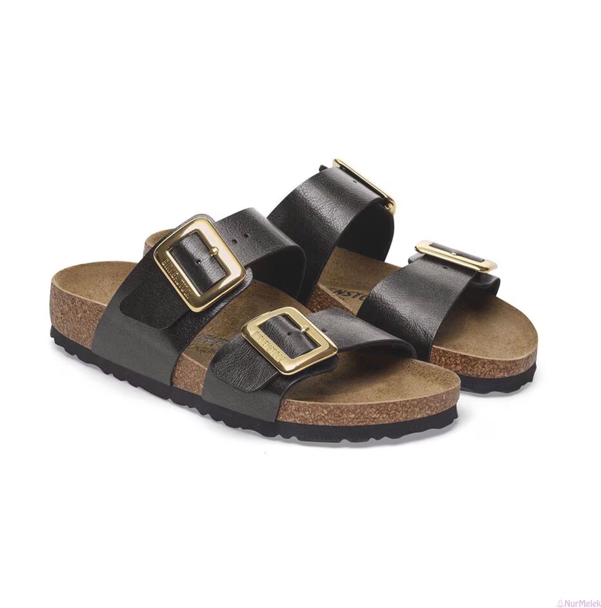 siyah çift bantlı Birkenstock kadın terlik 2025