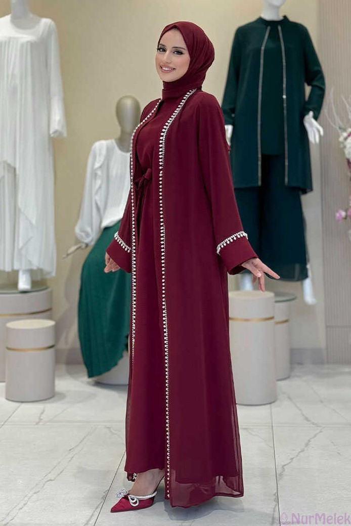 zamansız tesettür abaya takım