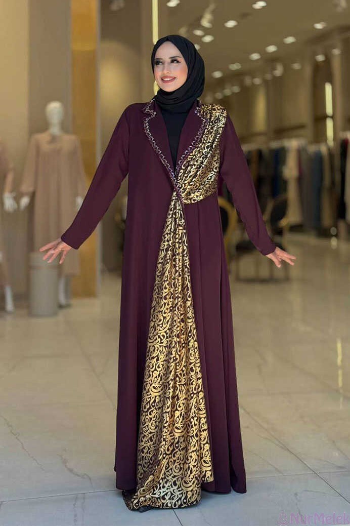 arapça harf baskılı tesettür abaya 2026