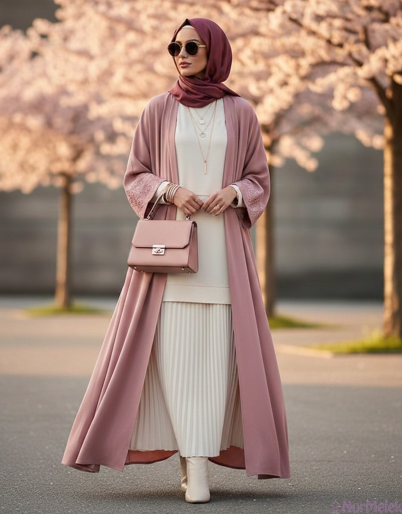 abaya etekli tesettür pinterest kombini