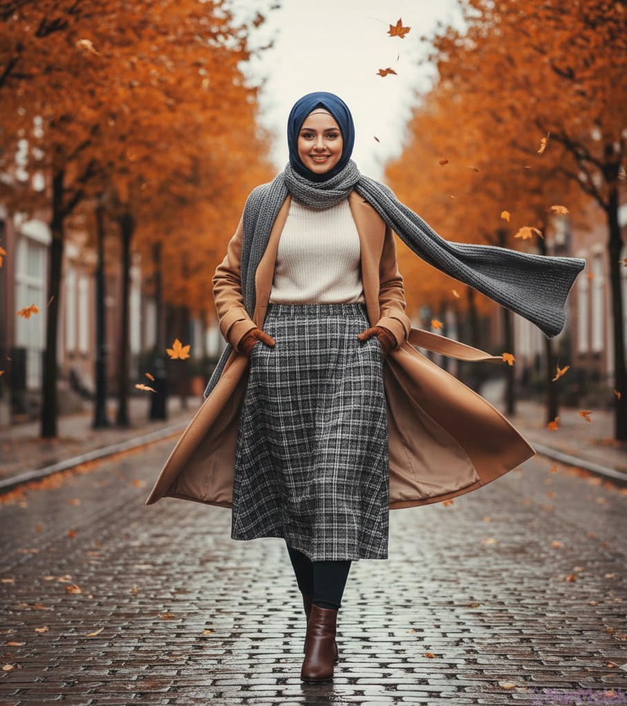 rüzgarlı hava retro tesettür kombin