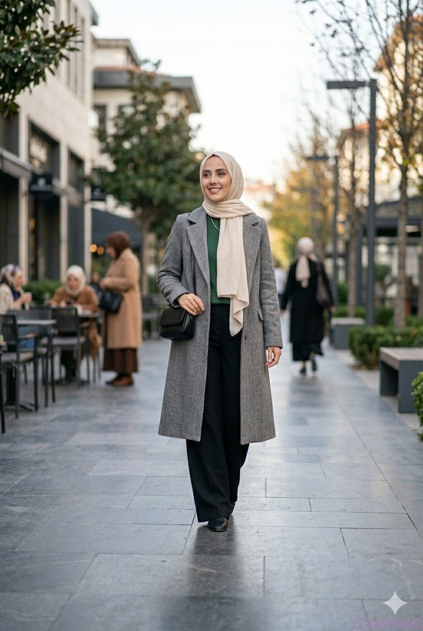 gri tesettür giyim kombin renkleri