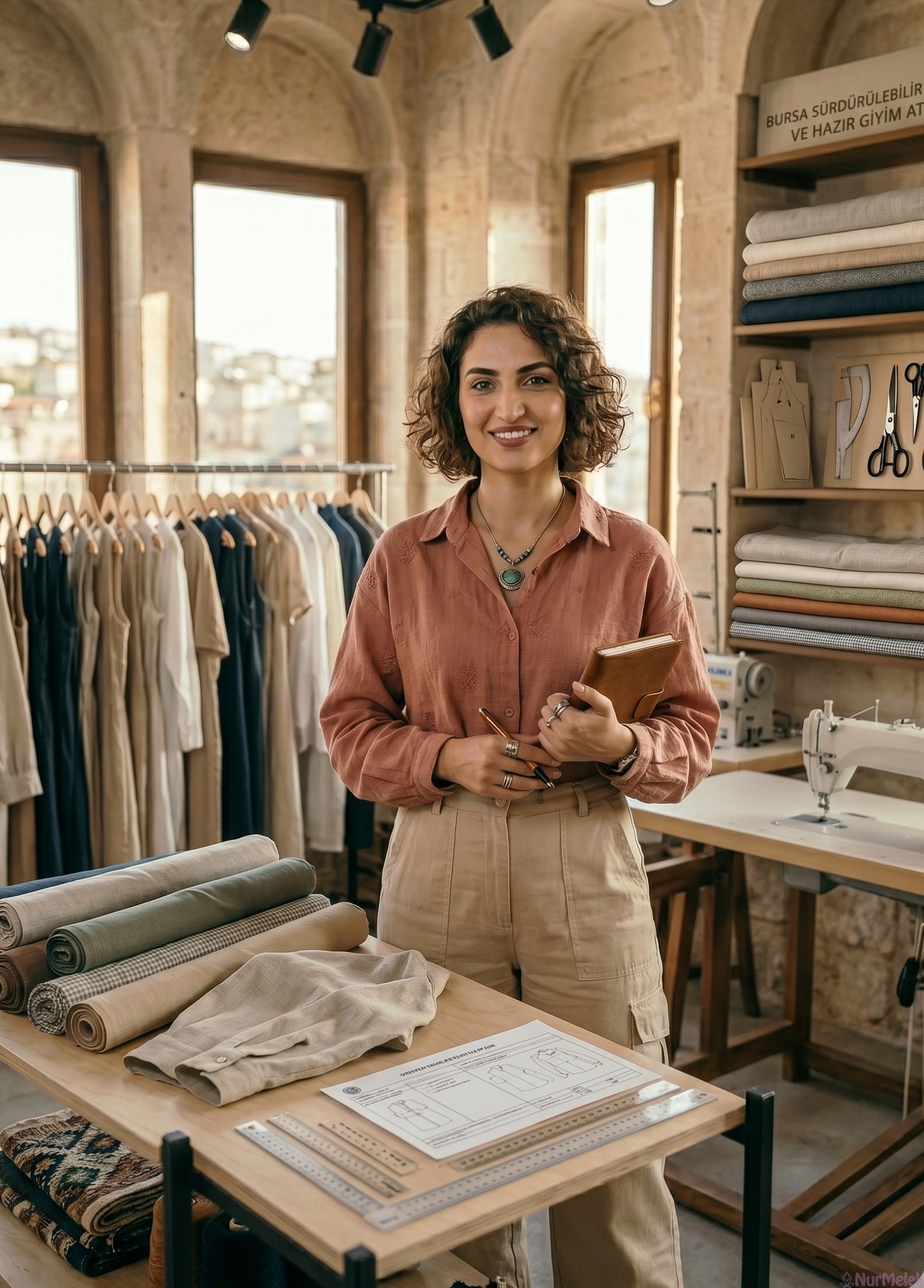 kiremit keten gömlek krem pantolon yavaş moda kombini