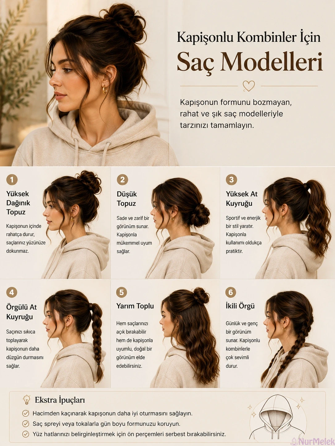 Kapişonlu Kombinine Uygun Saç Modeli