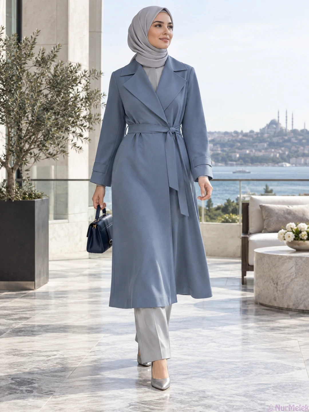 Kuşaklı Tesettür Kap Kombini 2027