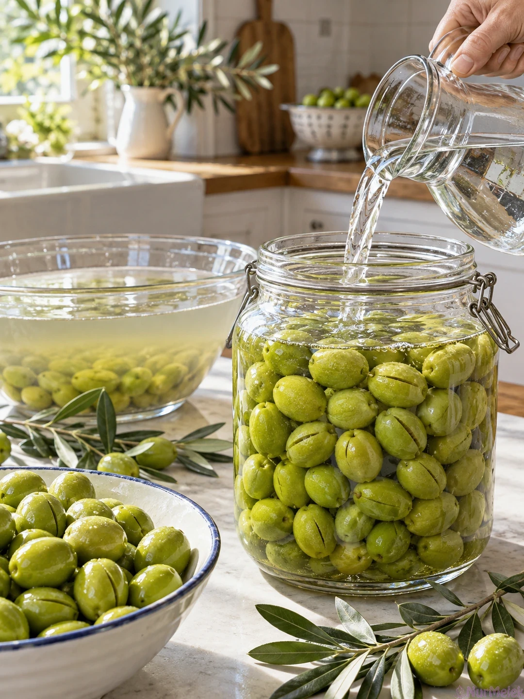 yeşil zeytin acı suyunu çıkarma ve tatlandırma işlemi